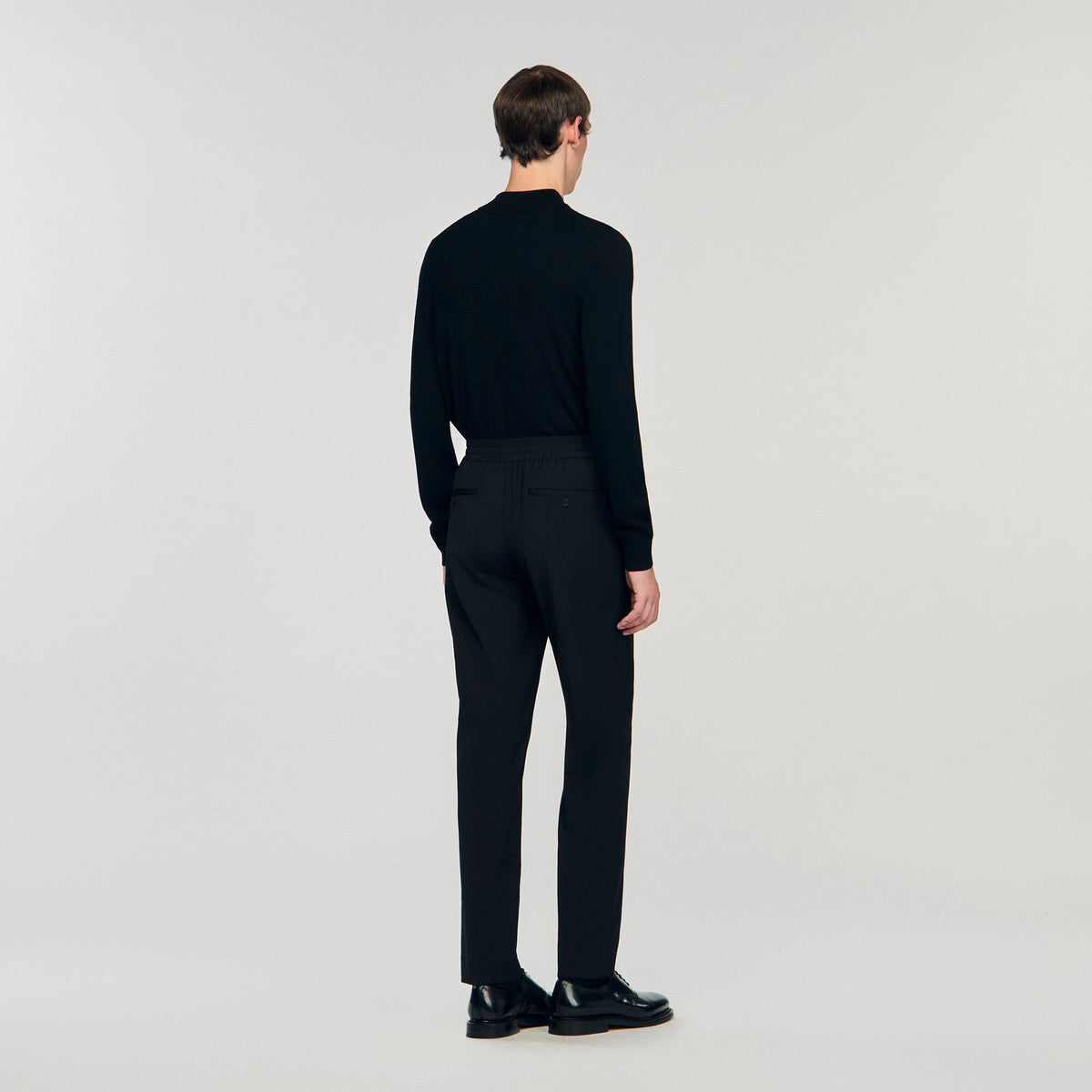 Sandro Elasticated straight-leg trousers