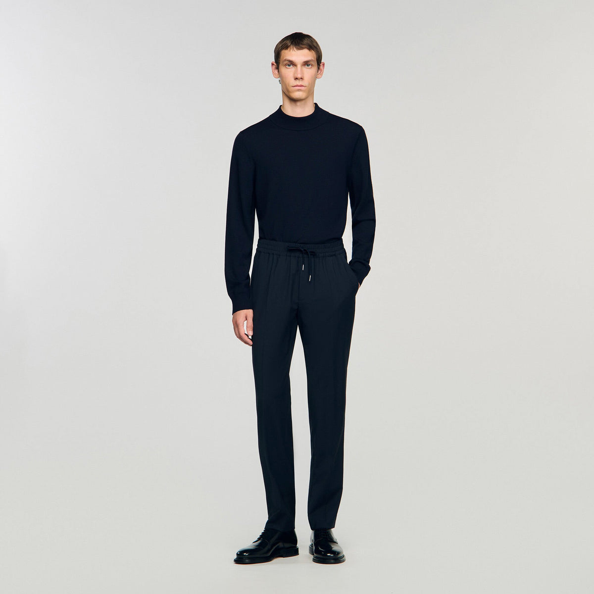 Sandro Elasticated straight-leg trousers