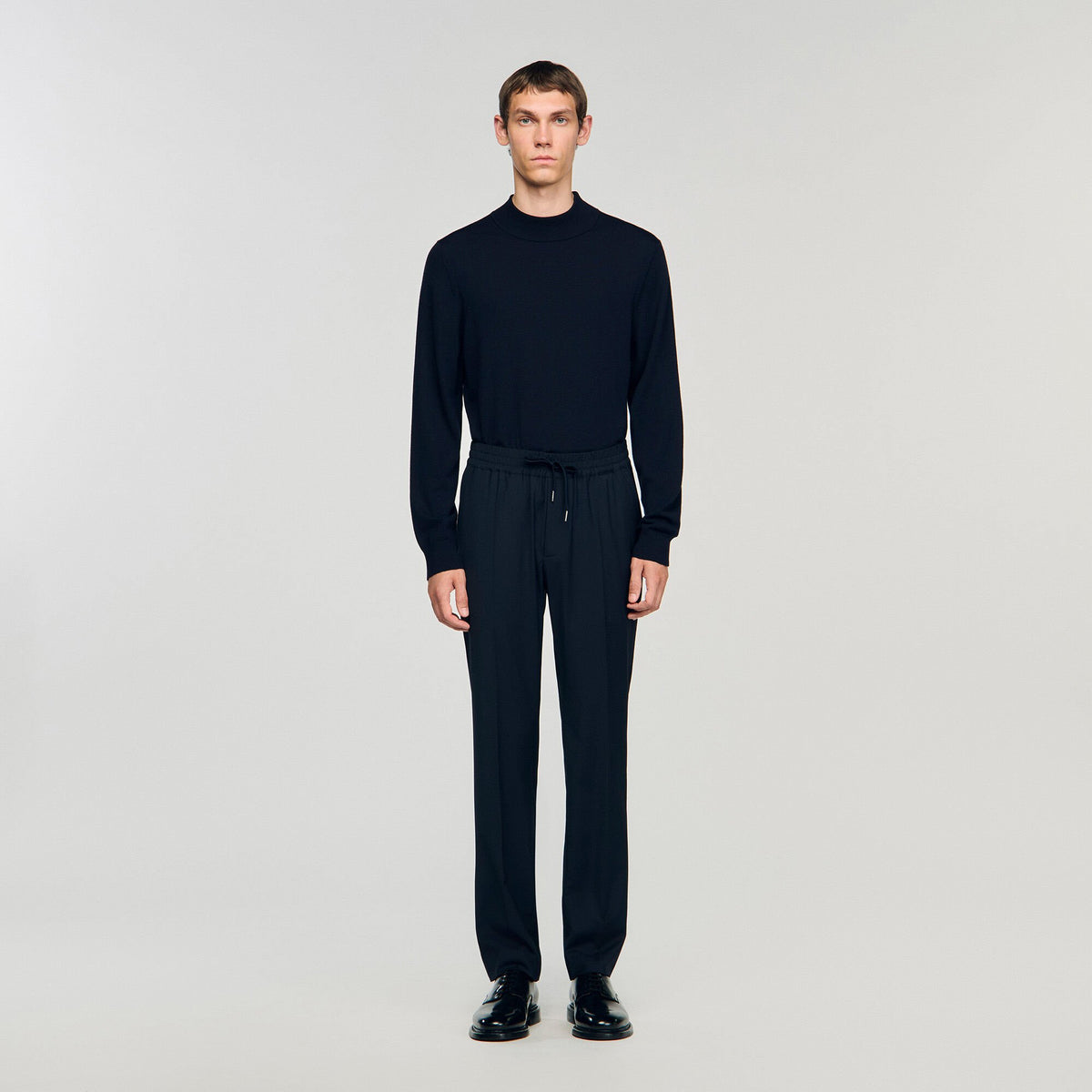 Sandro Elasticated straight-leg trousers