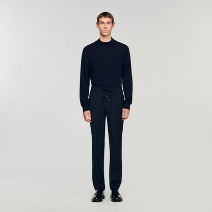 Sandro Elasticated straight-leg trousers