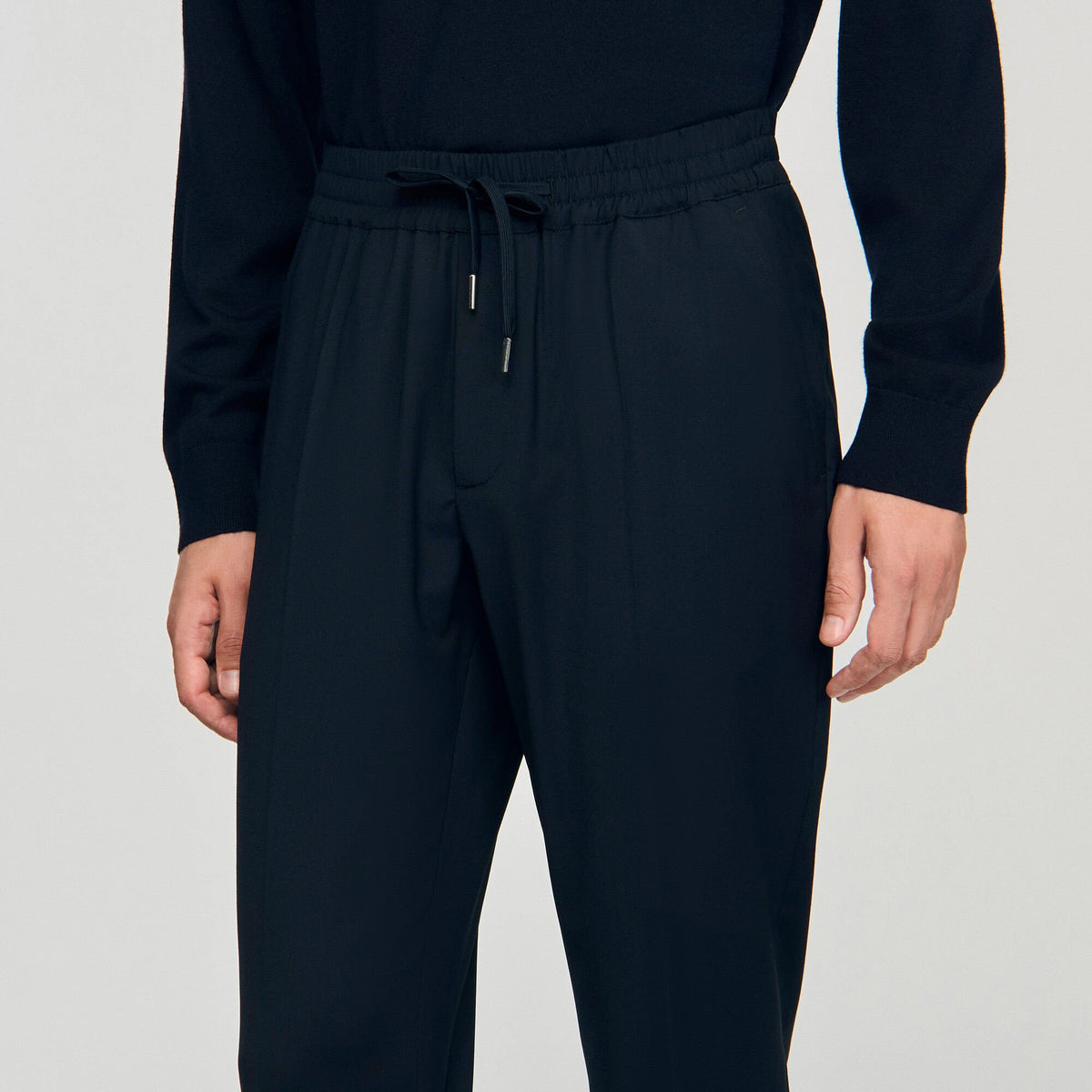Sandro Elasticated straight-leg trousers