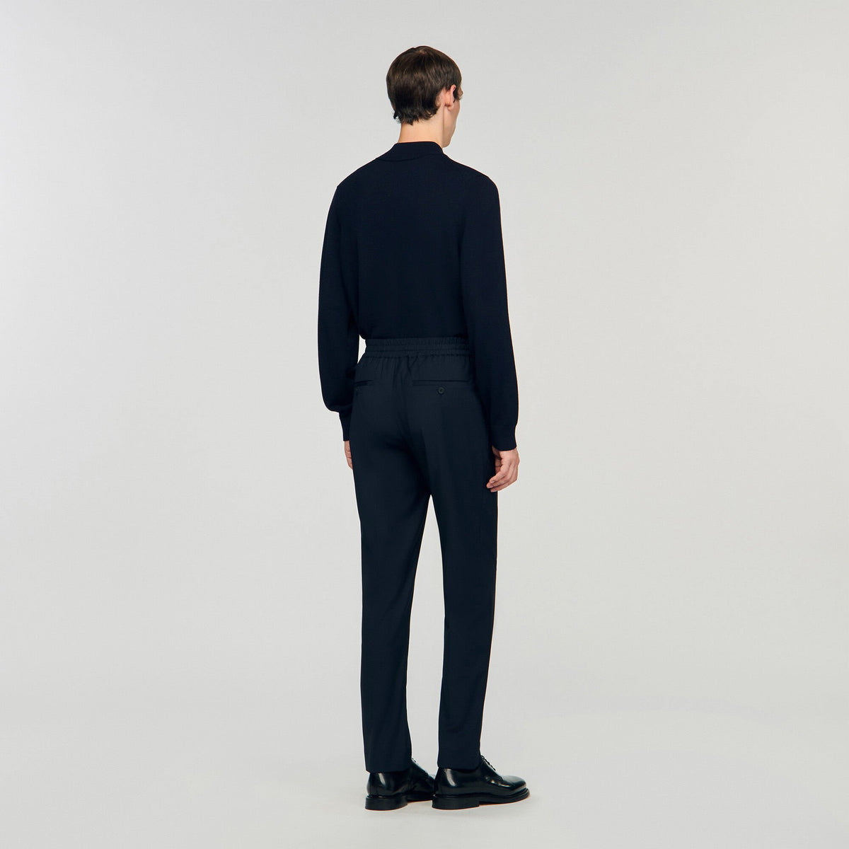 Sandro Elasticated straight-leg trousers
