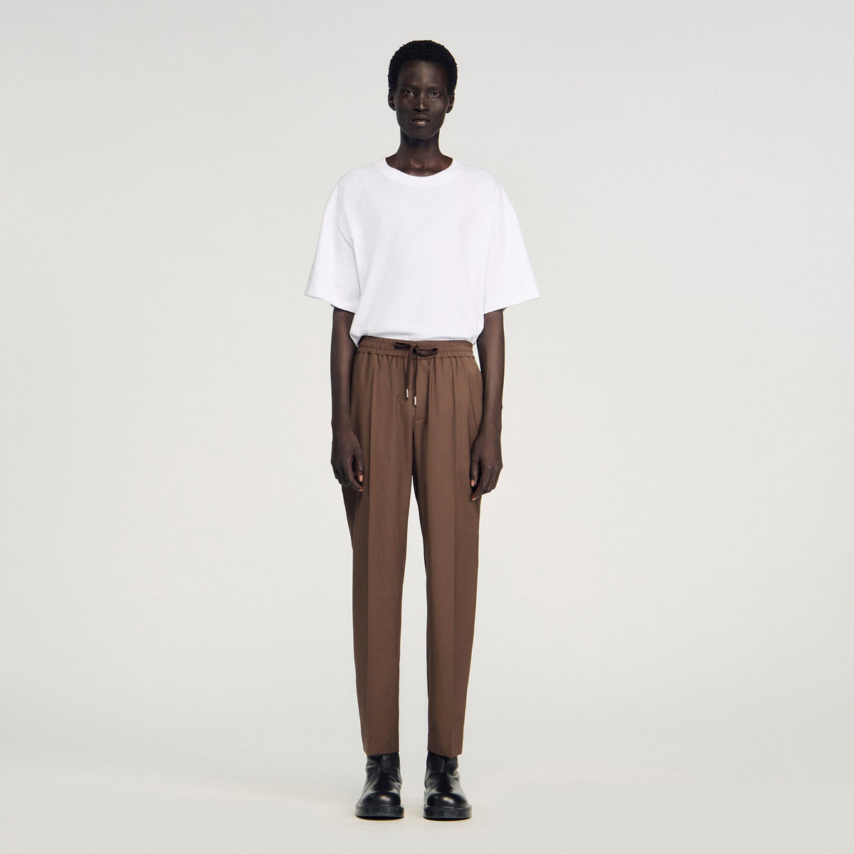 Sandro Elasticated straight-leg pants