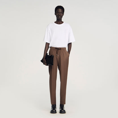 Sandro Elasticated straight-leg pants