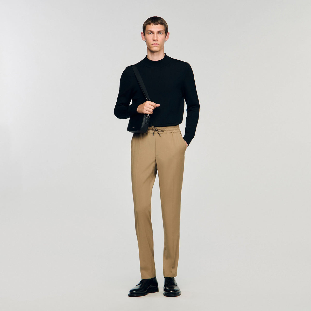 Sandro Elasticated straight-leg trousers