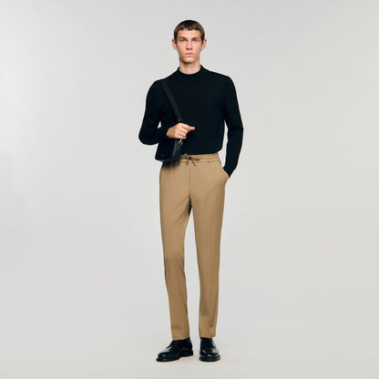 Sandro Elasticated straight-leg trousers