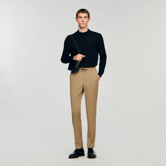 Sandro Elasticated straight-leg trousers