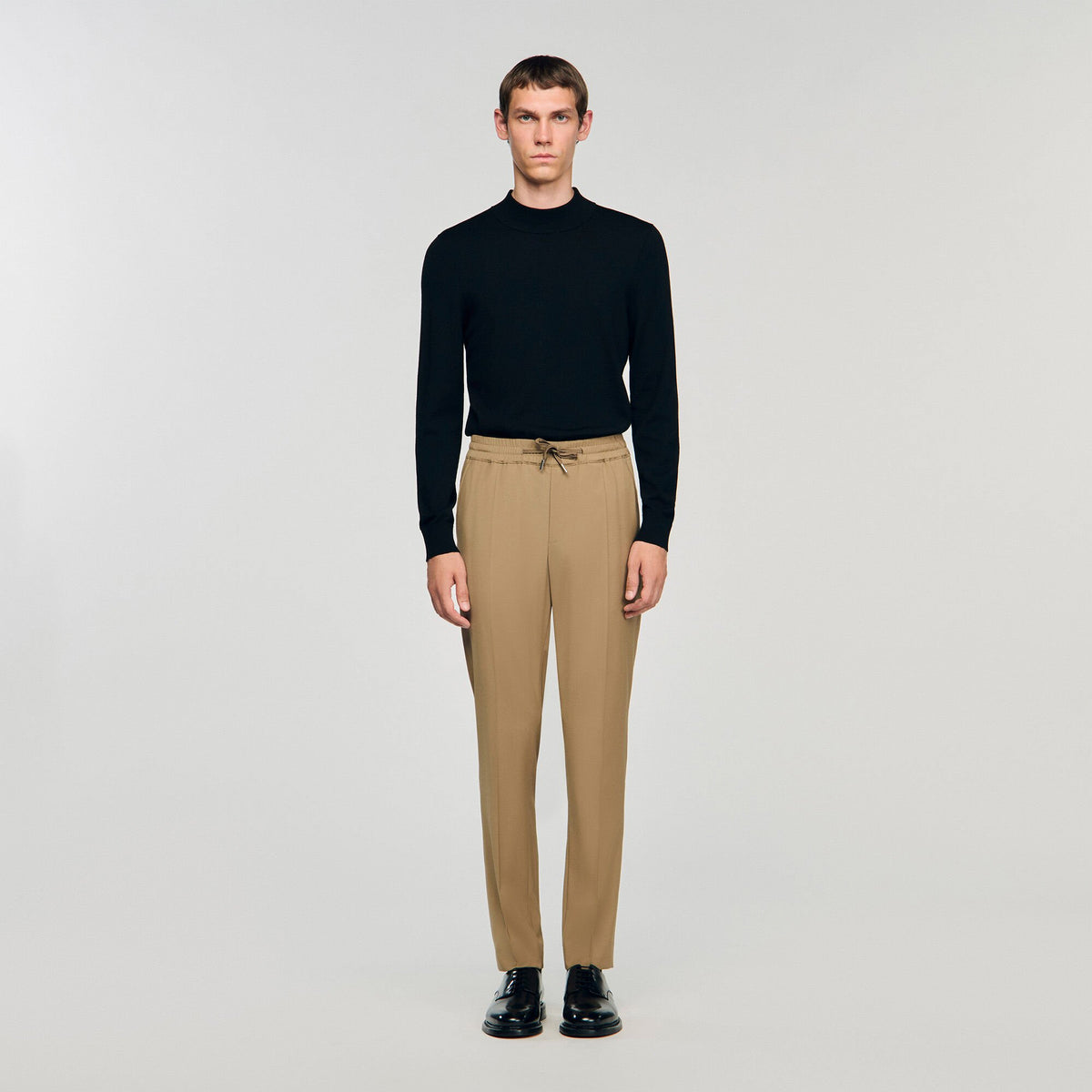 Sandro Elasticated straight-leg trousers
