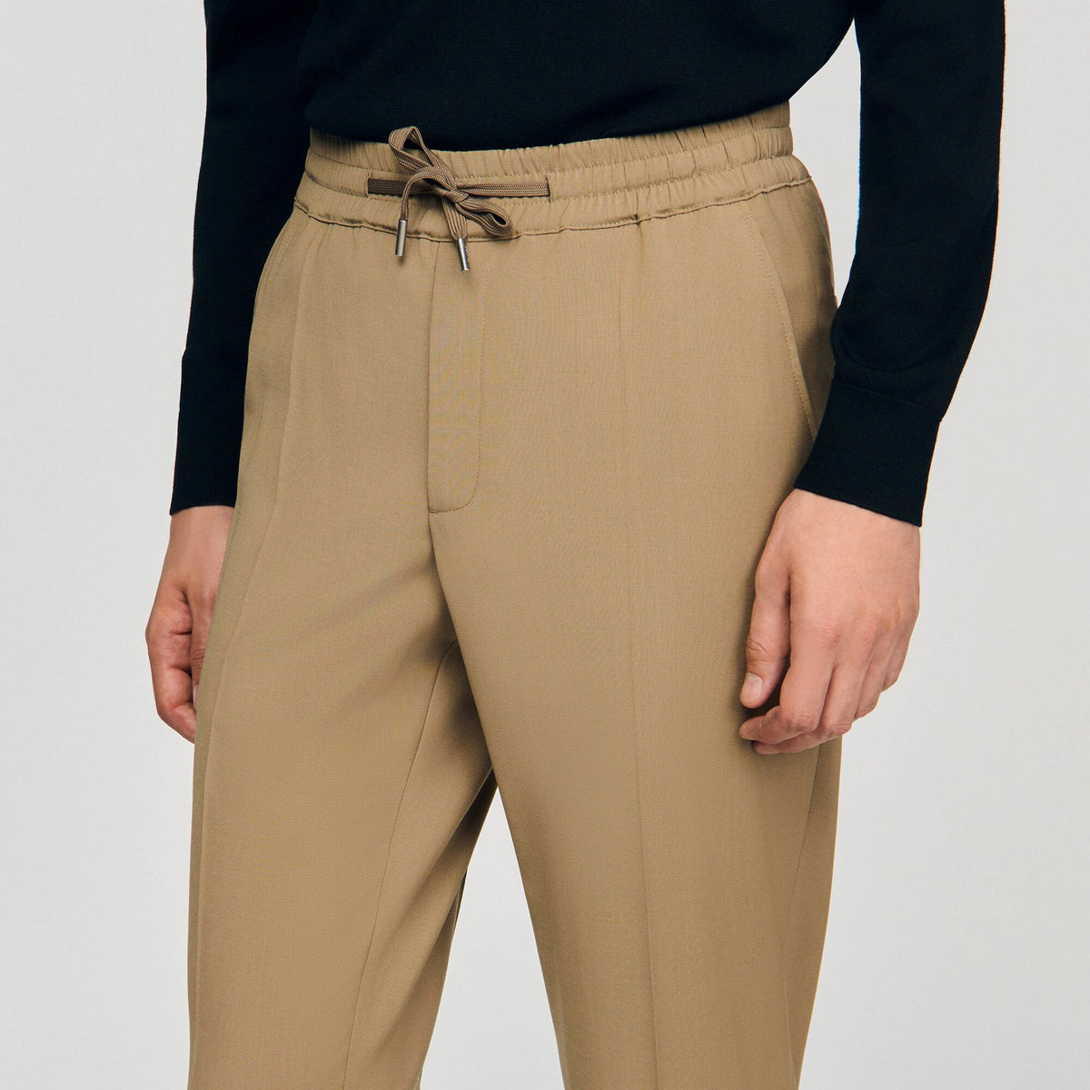 Sandro Elasticated straight-leg trousers