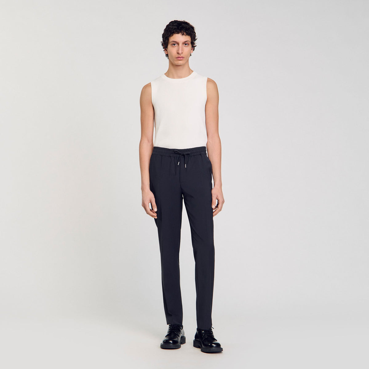 Sandro Elasticated straight-leg trousers