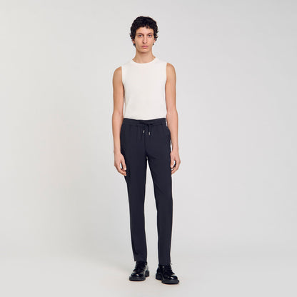 Sandro Elasticated straight-leg trousers