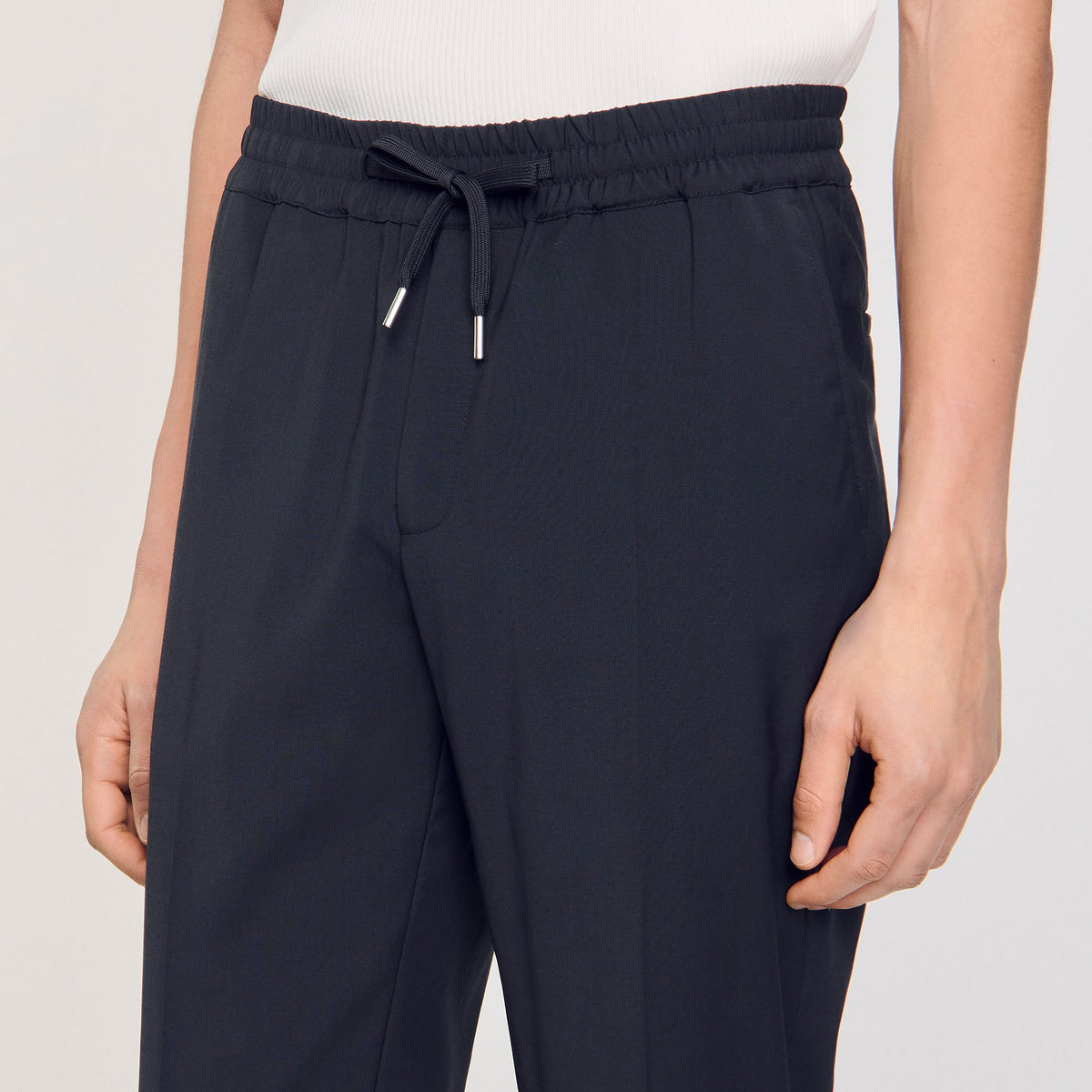 Sandro Elasticated straight-leg trousers