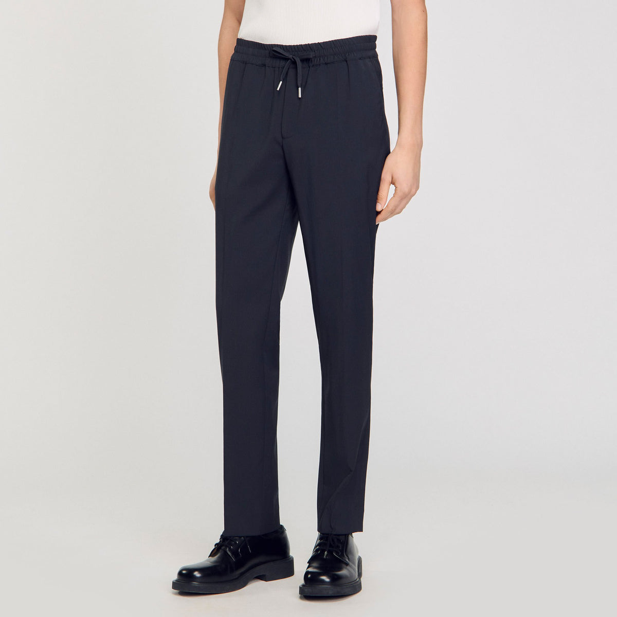 Sandro Elasticated straight-leg trousers