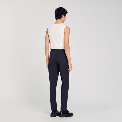 Sandro Elasticated straight-leg trousers