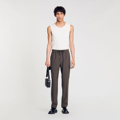 Sandro Elasticated cargo trousers