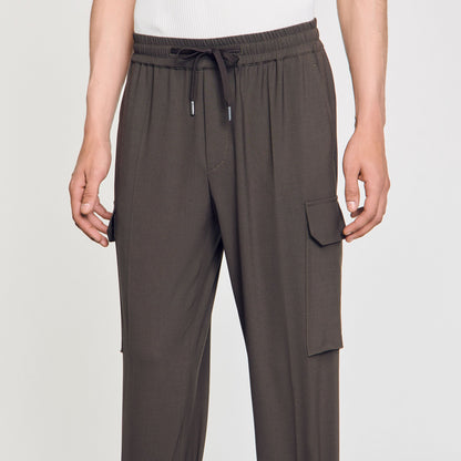 Sandro Elasticated cargo trousers
