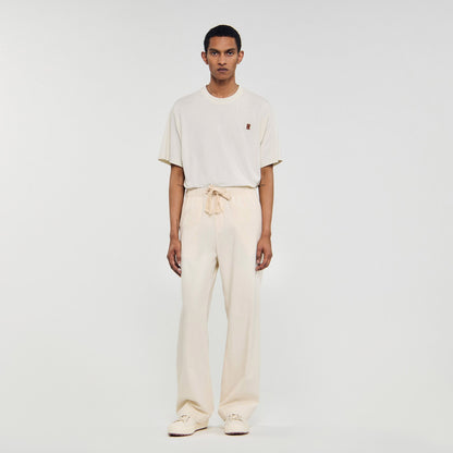 Sandro Wide-leg elasticated cotton trousers