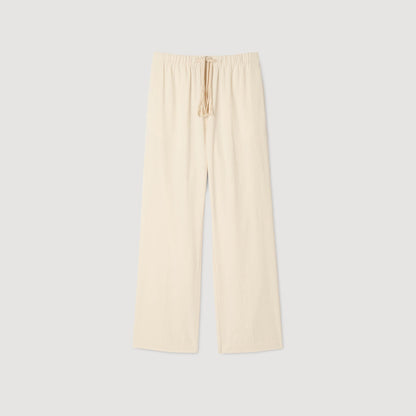 Sandro Wide-leg elasticated cotton trousers