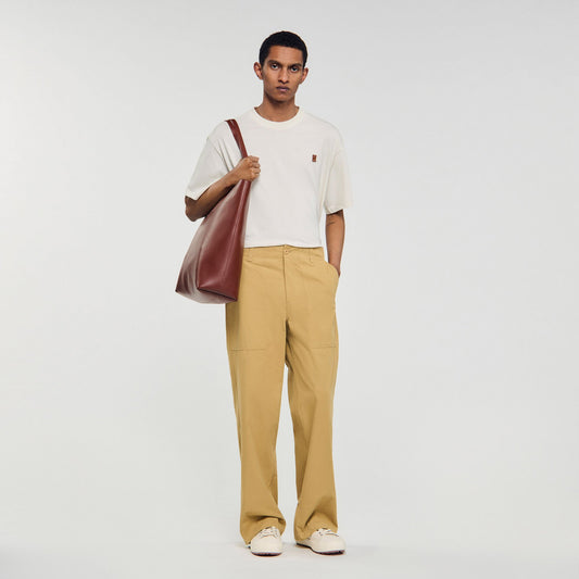 Sandro Wide-leg cotton trousers