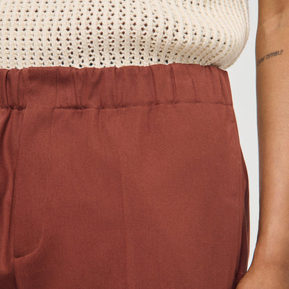 Sandro Elasticated wide-leg cotton trousers