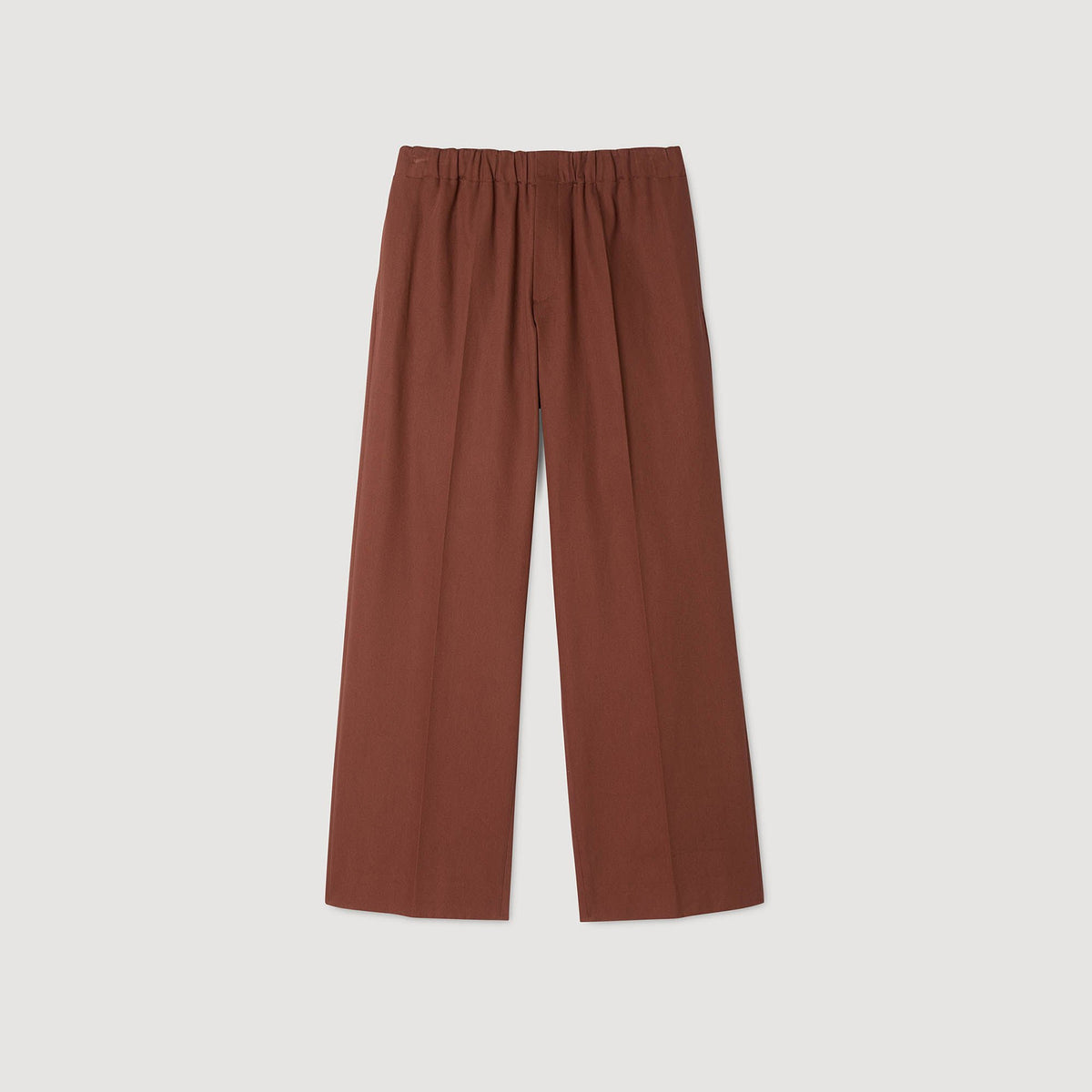 Sandro Elasticated wide-leg cotton trousers