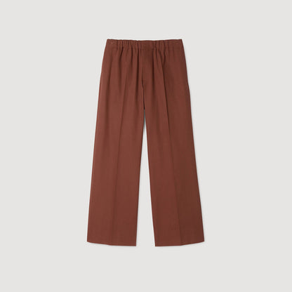 Sandro Elasticated wide-leg cotton trousers