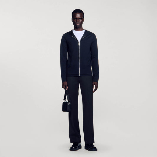 Sandro Zipped cardigan with hood