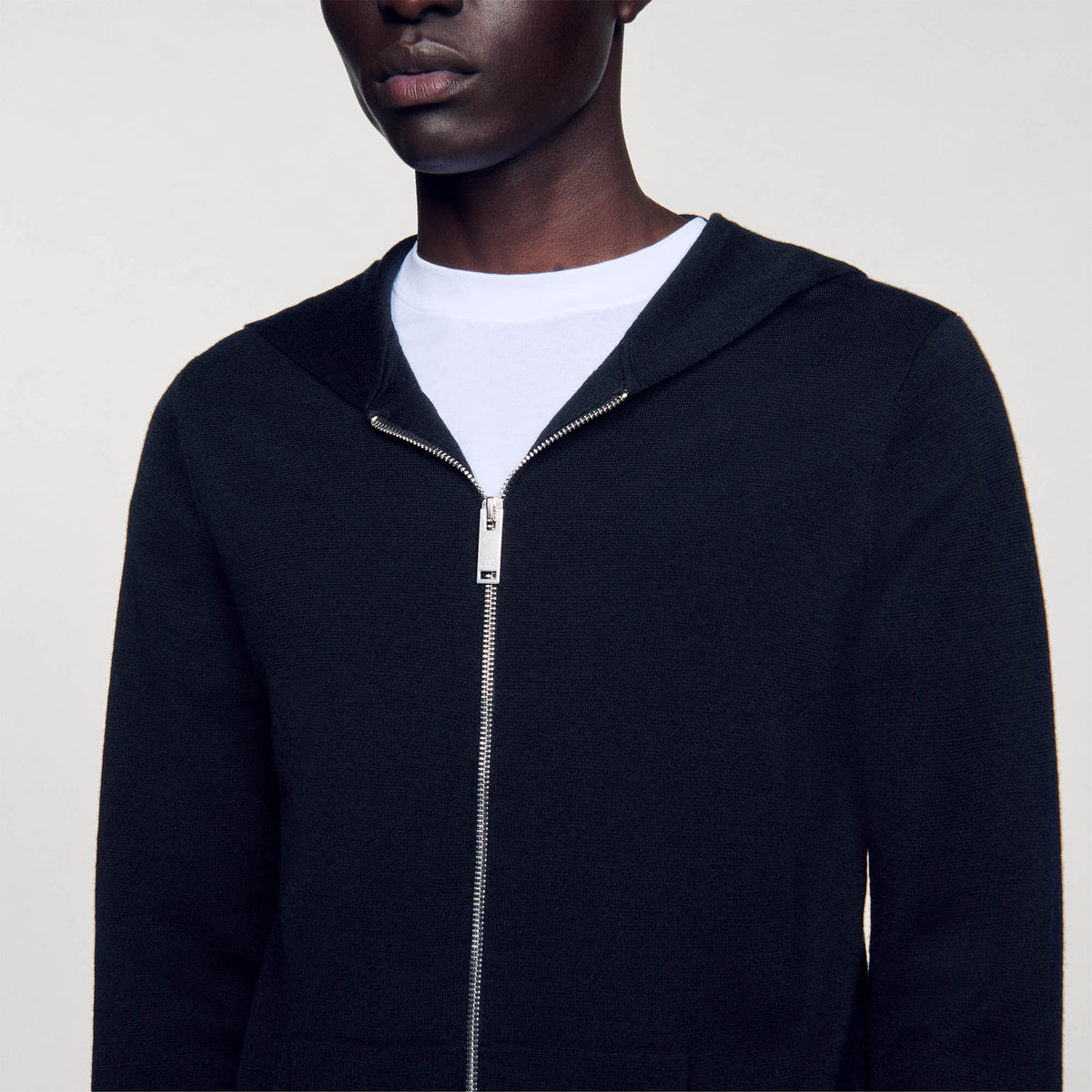 Sandro Zipped cardigan with hood
