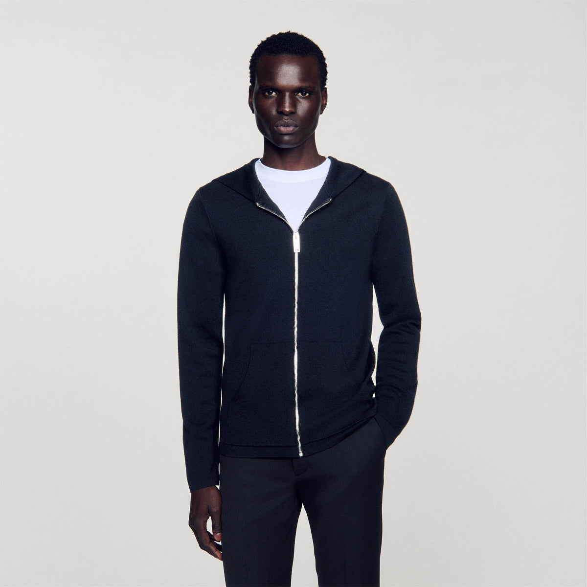 Sandro Zipped cardigan with hood