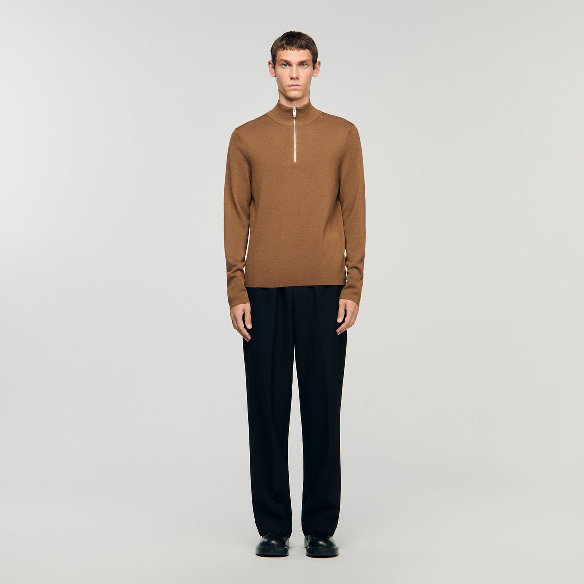 Sandro Wool sweater with zip collar