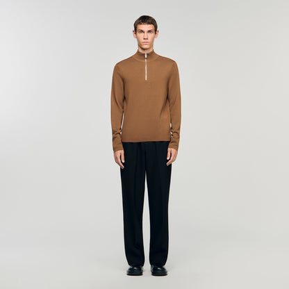 Sandro Wool sweater with zip collar