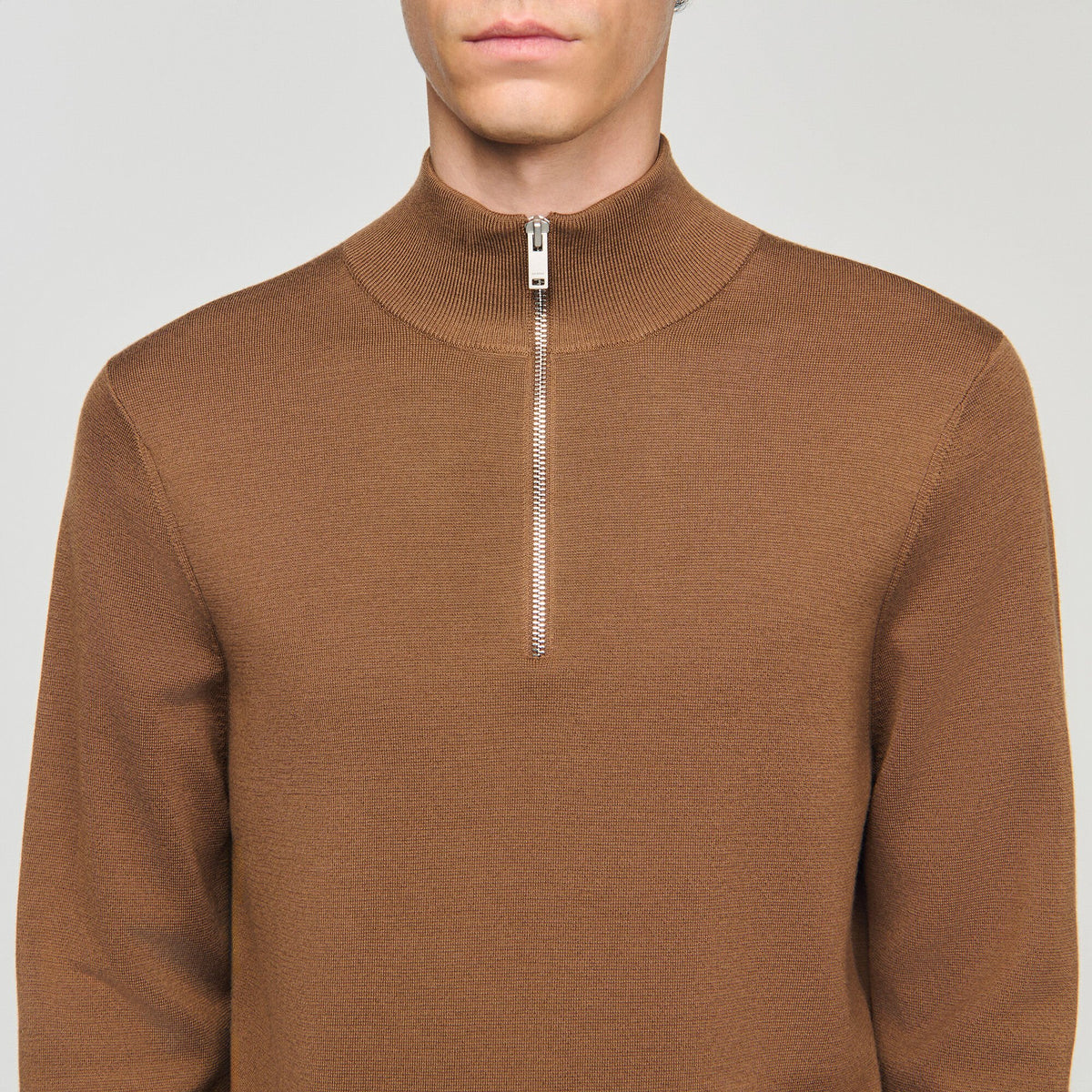 Sandro Wool sweater with zip collar