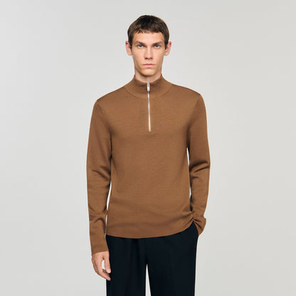 Sandro Wool sweater with zip collar