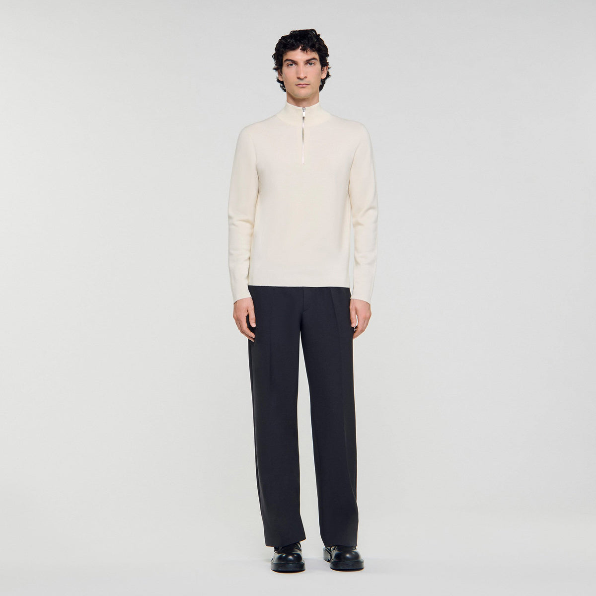 Sandro Wool sweater with zipped collar