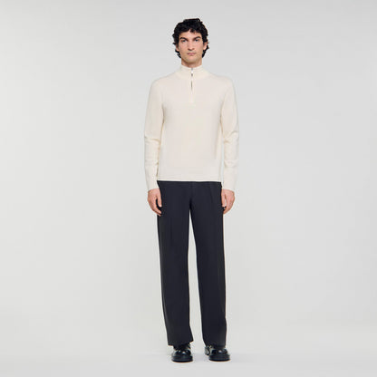 Sandro Wool sweater with zipped collar