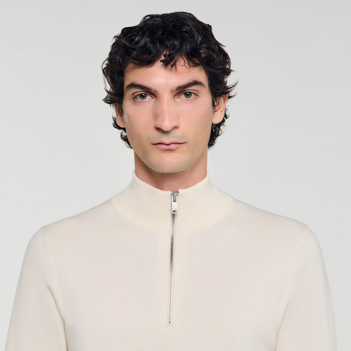 Sandro Wool sweater with zipped collar