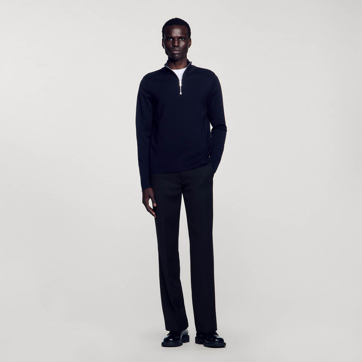 Sandro Wool sweater with zipped collar