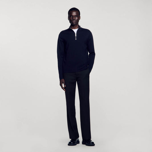 Sandro Wool sweater with zipped collar