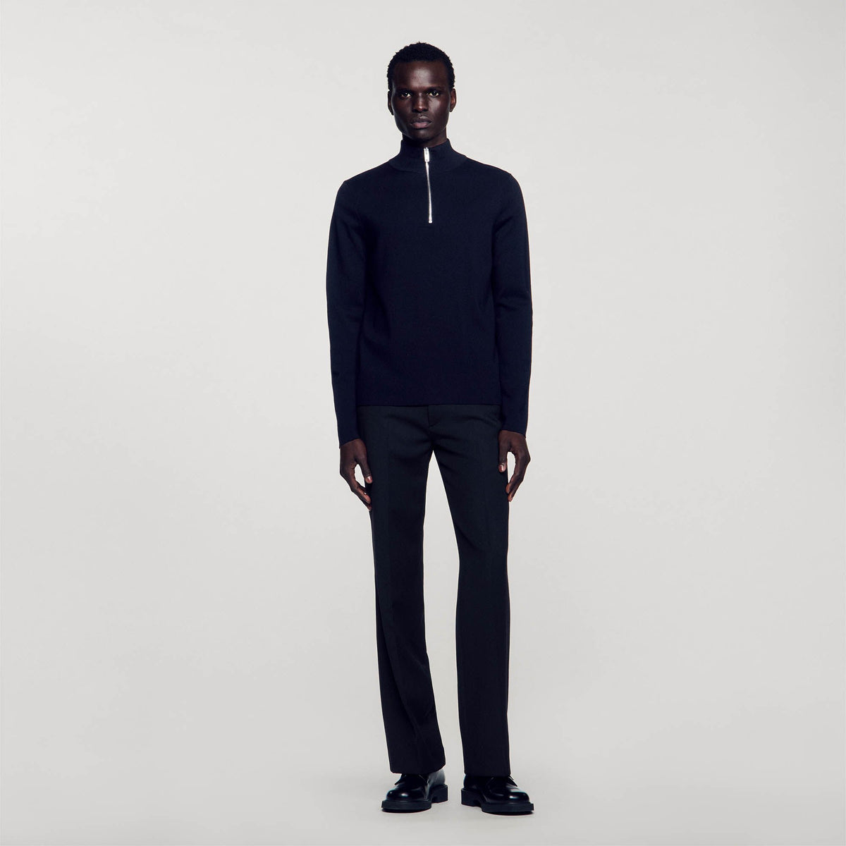 Sandro Wool sweater with zipped collar