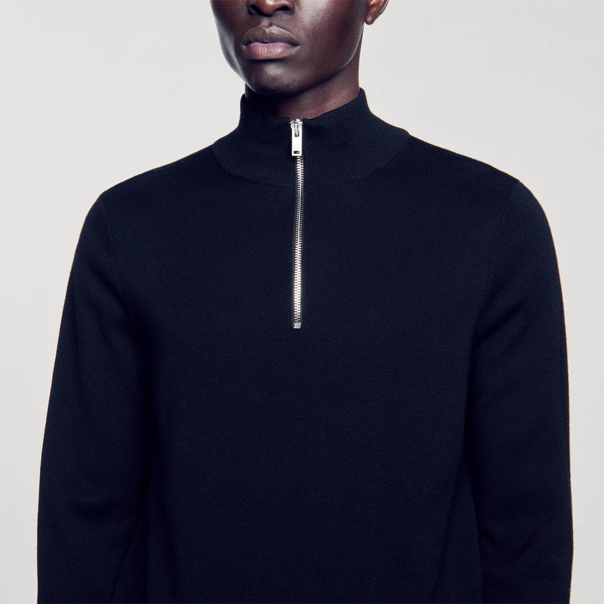 Sandro Wool sweater with zipped collar