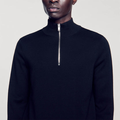 Sandro Wool sweater with zipped collar
