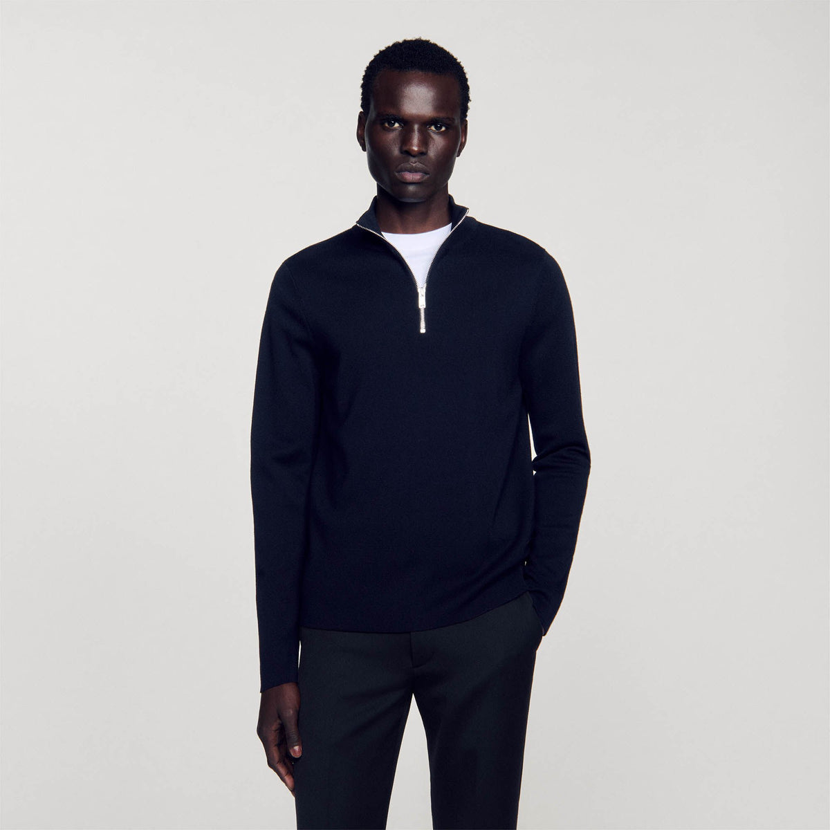 Sandro Wool sweater with zipped collar