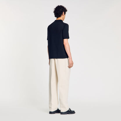 Sandro Knitted polo shirt with zip collar