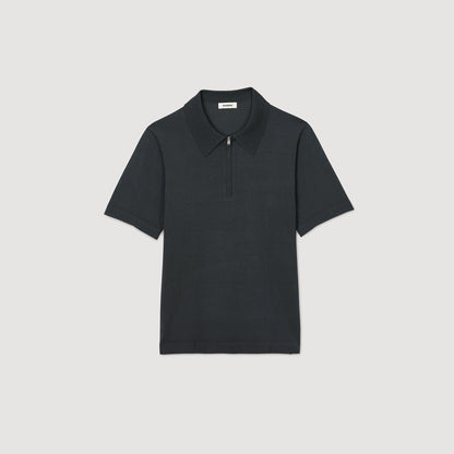 Sandro Knitted polo shirt with zip collar