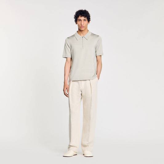 Sandro Knitted polo shirt with zip collar