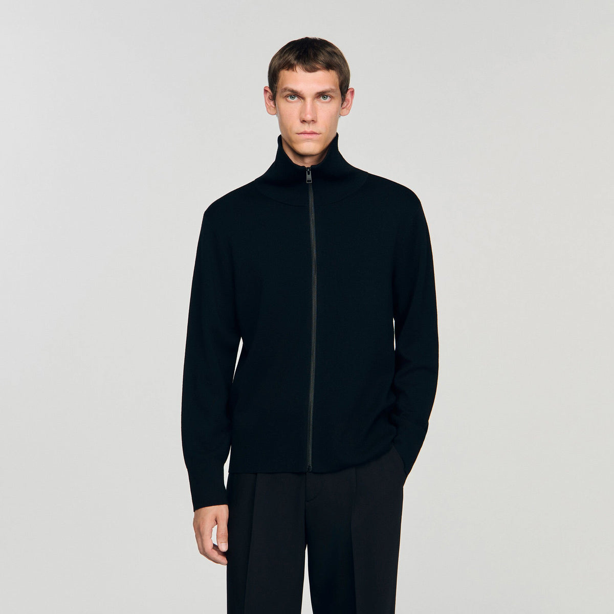 Sandro Zip-up wool cardigan