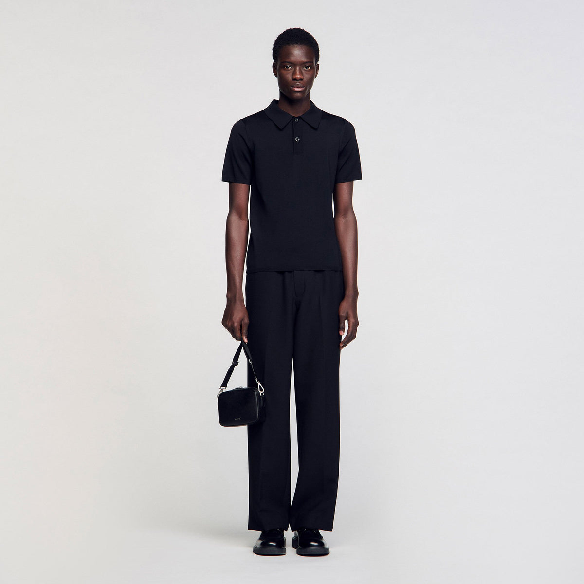 Sandro Short-sleeve knitted polo shirt