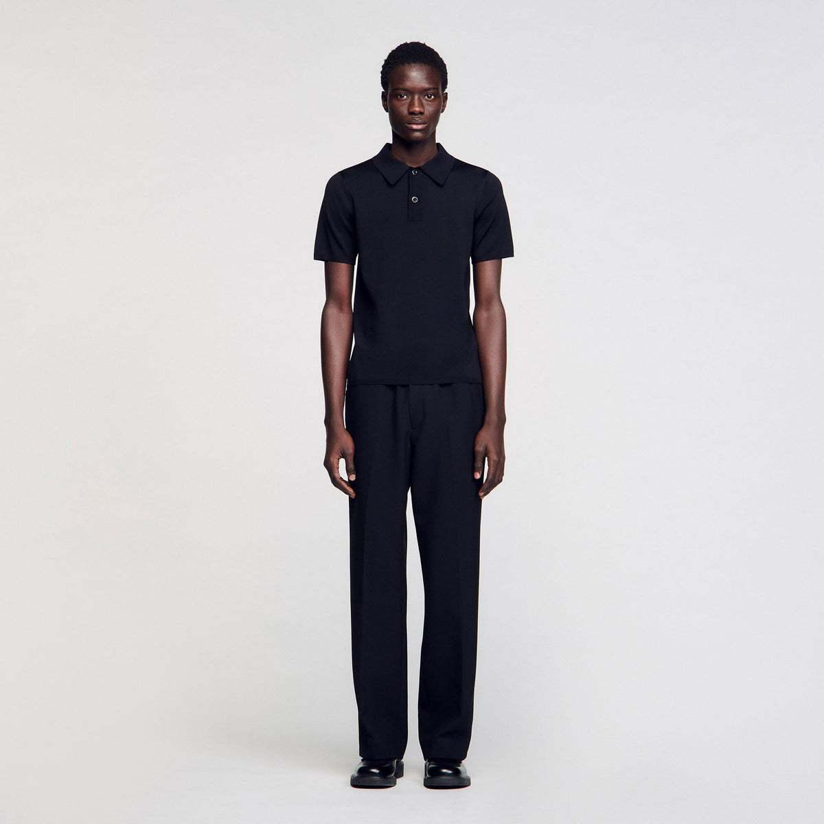 Sandro Short-sleeve knitted polo shirt