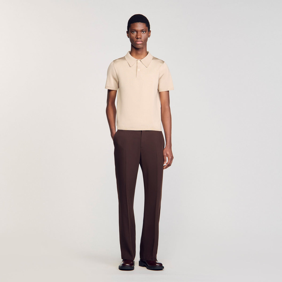 Sandro Short-sleeve knitted polo shirt