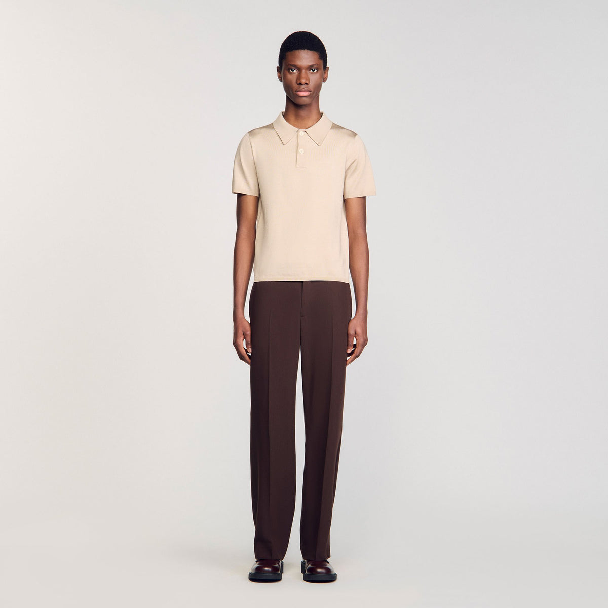 Sandro Short-sleeve knitted polo shirt